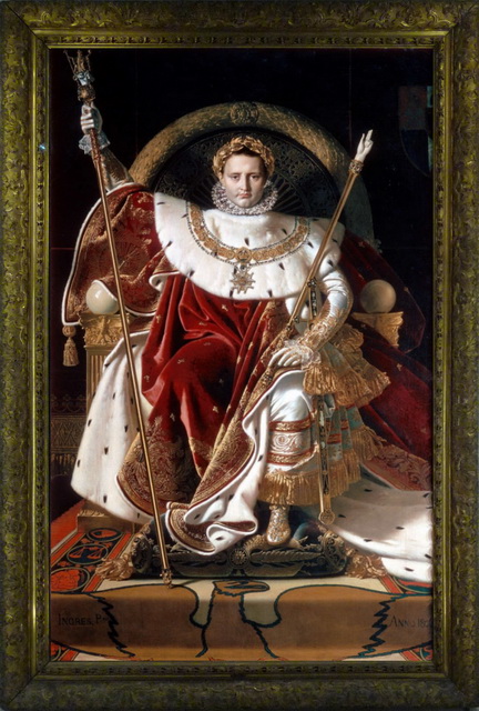 Napoléon 1er sur le trône impérial en costume de sacre par Ingres