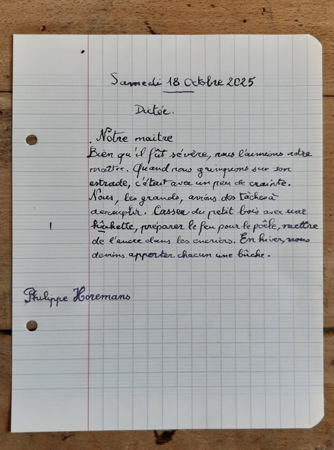 La dictée... à la plume